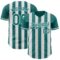 Custom Teal-White Classic Vertical Stripe Fluid Liquid Texture Authentic Baseball Jersey