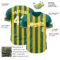 Custom Teal White-Yellow Classic Vertical Stripe Fluid Liquid Texture Authentic Baseball Jersey