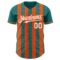 Custom Teal White-Orange Classic Vertical Stripe Fluid Liquid Texture Authentic Baseball Jersey