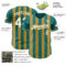 Custom Teal White-Old Gold Classic Vertical Stripe Fluid Liquid Texture Authentic Baseball Jersey