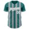 Custom Teal White-Gray Classic Vertical Stripe Fluid Liquid Texture Authentic Baseball Jersey