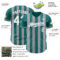 Custom Teal White-Gray Classic Vertical Stripe Fluid Liquid Texture Authentic Baseball Jersey