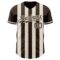 Custom Brown Cream-Cream Classic Vertical Stripe Fluid Liquid Texture Authentic Baseball Jersey