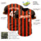 Custom Brown White-Orange Classic Vertical Stripe Fluid Liquid Texture Authentic Baseball Jersey