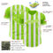 Custom Neon Green-White Classic Vertical Stripe Fluid Liquid Texture Authentic Baseball Jersey