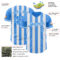 Custom Electric Blue-White Classic Vertical Stripe Fluid Liquid Texture Authentic Baseball Jersey