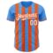 Custom Electric Blue White-Orange Classic Vertical Stripe Fluid Liquid Texture Authentic Baseball Jersey