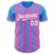 Custom Electric Blue White-Pink Classic Vertical Stripe Fluid Liquid Texture Authentic Baseball Jersey