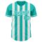 Custom Aqua-White Classic Vertical Stripe Fluid Liquid Texture Authentic Baseball Jersey