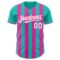 Custom Aqua White-Pink Classic Vertical Stripe Fluid Liquid Texture Authentic Baseball Jersey