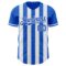 Custom Thunder Blue-White Classic Vertical Stripe Fluid Liquid Texture Authentic Baseball Jersey