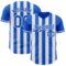 Custom Thunder Blue-White Classic Vertical Stripe Fluid Liquid Texture Authentic Baseball Jersey