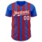 Custom Thunder Blue White-Red Classic Vertical Stripe Fluid Liquid Texture Authentic Baseball Jersey