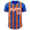 Custom Thunder Blue White-Orange Classic Vertical Stripe Fluid Liquid Texture Authentic Baseball Jersey