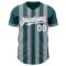 Custom Midnight Green White-Gray Classic Vertical Stripe Fluid Liquid Texture Authentic Baseball Jersey