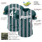 Custom Midnight Green White-Gray Classic Vertical Stripe Fluid Liquid Texture Authentic Baseball Jersey