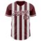 Custom Burgundy-White Classic Vertical Stripe Fluid Liquid Texture Authentic Baseball Jersey