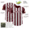 Custom Burgundy-White Classic Vertical Stripe Fluid Liquid Texture Authentic Baseball Jersey