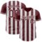 Custom Burgundy-White Classic Vertical Stripe Fluid Liquid Texture Authentic Baseball Jersey