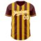 Custom Burgundy White-Gold Classic Vertical Stripe Fluid Liquid Texture Authentic Baseball Jersey