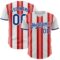 Custom White Royal-Red Gradient Vertical Stripe Argentina Style Authentic Baseball Jersey