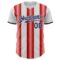 Custom White Navy-Red Gradient Vertical Stripe Argentina Style Authentic Baseball Jersey