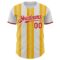 Custom White Red-Gold Gradient Vertical Stripe Argentina Style Authentic Baseball Jersey