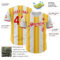 Custom White Red-Gold Gradient Vertical Stripe Argentina Style Authentic Baseball Jersey