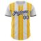 Custom White Navy-Gold Gradient Vertical Stripe Argentina Style Authentic Baseball Jersey
