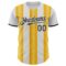Custom White Black-Gold Gradient Vertical Stripe Argentina Style Authentic Baseball Jersey