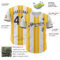 Custom White Black-Gold Gradient Vertical Stripe Argentina Style Authentic Baseball Jersey