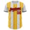 Custom White Red Gold-Black Gradient Vertical Stripe Argentina Style Authentic Baseball Jersey