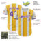 Custom White Purple-Gold Gradient Vertical Stripe Argentina Style Authentic Baseball Jersey