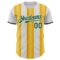 Custom White Green-Gold Gradient Vertical Stripe Argentina Style Authentic Baseball Jersey