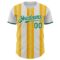 Custom White Kelly Green-Gold Gradient Vertical Stripe Argentina Style Authentic Baseball Jersey