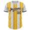 Custom White Brown-Gold Gradient Vertical Stripe Argentina Style Authentic Baseball Jersey
