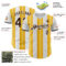 Custom White Brown-Gold Gradient Vertical Stripe Argentina Style Authentic Baseball Jersey