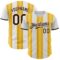 Custom White Brown-Gold Gradient Vertical Stripe Argentina Style Authentic Baseball Jersey