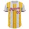 Custom White Crimson-Gold Gradient Vertical Stripe Argentina Style Authentic Baseball Jersey