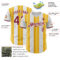 Custom White Crimson-Gold Gradient Vertical Stripe Argentina Style Authentic Baseball Jersey