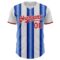 Custom White Red-Royal Gradient Vertical Stripe Argentina Style Authentic Baseball Jersey