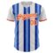 Custom White Orange-Royal Gradient Vertical Stripe Argentina Style Authentic Baseball Jersey