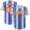 Custom White Orange-Royal Gradient Vertical Stripe Argentina Style Authentic Baseball Jersey