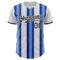 Custom White Black-Royal Gradient Vertical Stripe Argentina Style Authentic Baseball Jersey