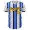 Custom White Gold Royal-Black Gradient Vertical Stripe Argentina Style Authentic Baseball Jersey