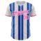 Custom White Pink-Royal Gradient Vertical Stripe Argentina Style Authentic Baseball Jersey