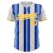 Custom White Gold-Royal Gradient Vertical Stripe Argentina Style Authentic Baseball Jersey