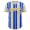 Custom White Old Gold-Royal Gradient Vertical Stripe Argentina Style Authentic Baseball Jersey