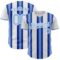 Custom White Light Blue-Royal Gradient Vertical Stripe Argentina Style Authentic Baseball Jersey
