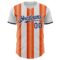 Custom White Navy-Orange Gradient Vertical Stripe Argentina Style Authentic Baseball Jersey